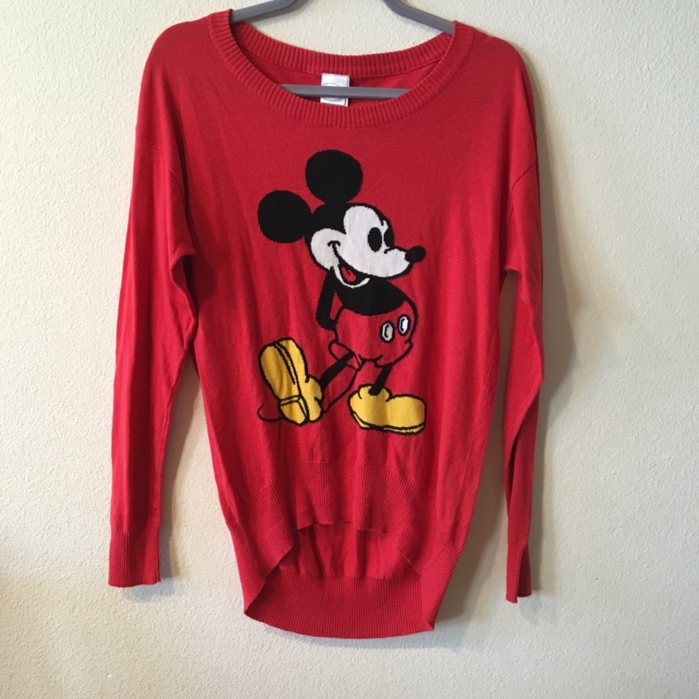 Red Disney Mickey Mouse Long Sleeve T-Shirt